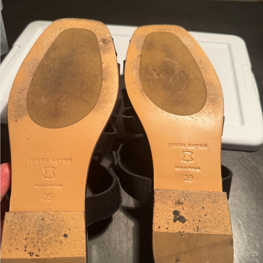 Jenni Kayne Black Leather Fisherman Sandals - Picture 2 of 4